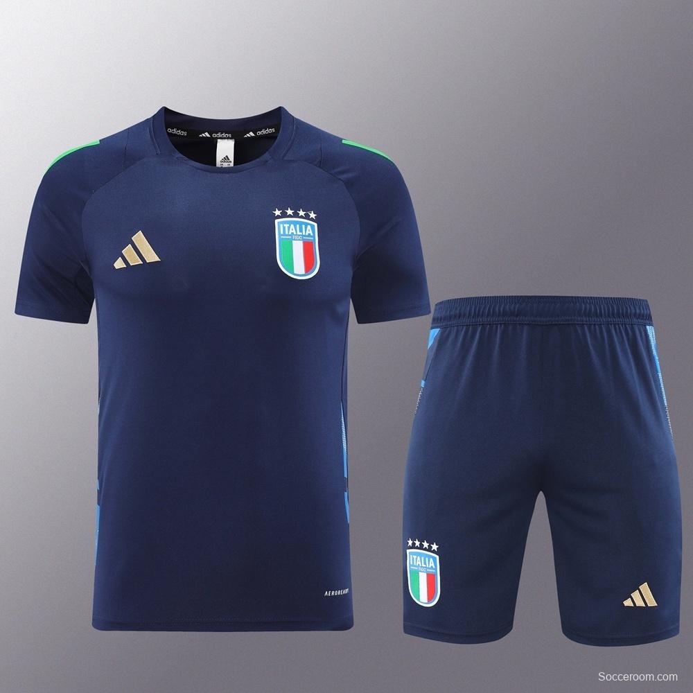 2025 Italy Royal Blue Short Sleeve+Soccer Shorts