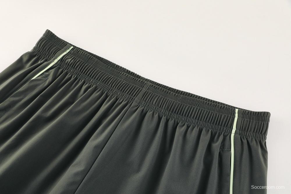 25/26 Real Madrid Light Green Half Zipper Jacket+Long Pants S-3XL