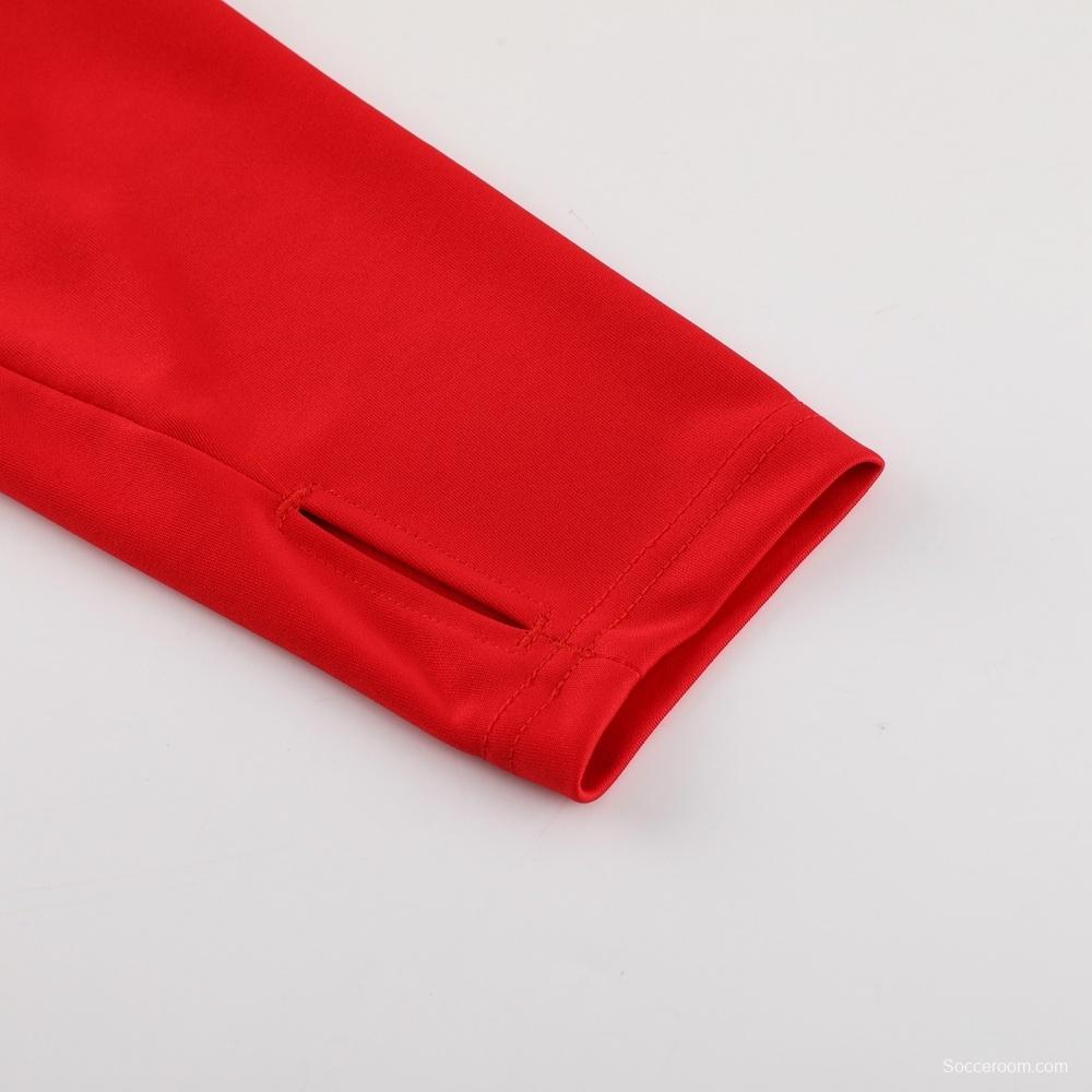 23/24 AC Milan Red S-2XL Half Zipper Jacket+Long Pants