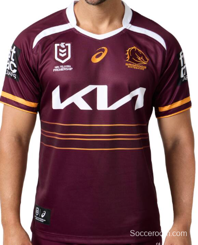 25/26 Brisbane Broncos Maroon with Gold Stripes Jersey