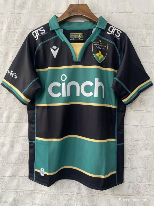 25/26 Northampton Saints Green with Black and Gold Hooped Jersey