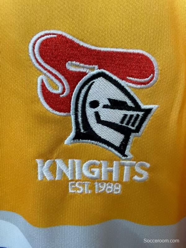 25/26 Newcastle Knights Gold with Navy Stripe Jersey