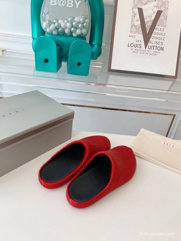 Marni 2025/ss Mule Shoes with Pony Hair Design - LY00