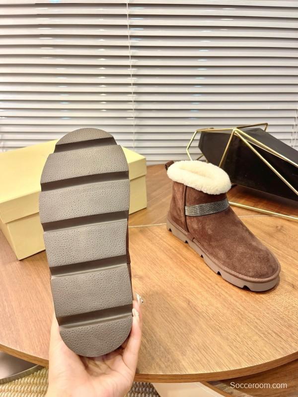 Brunello Cucinelli Winter New Snow Boots Sheepskin Bun Boots - AS00350