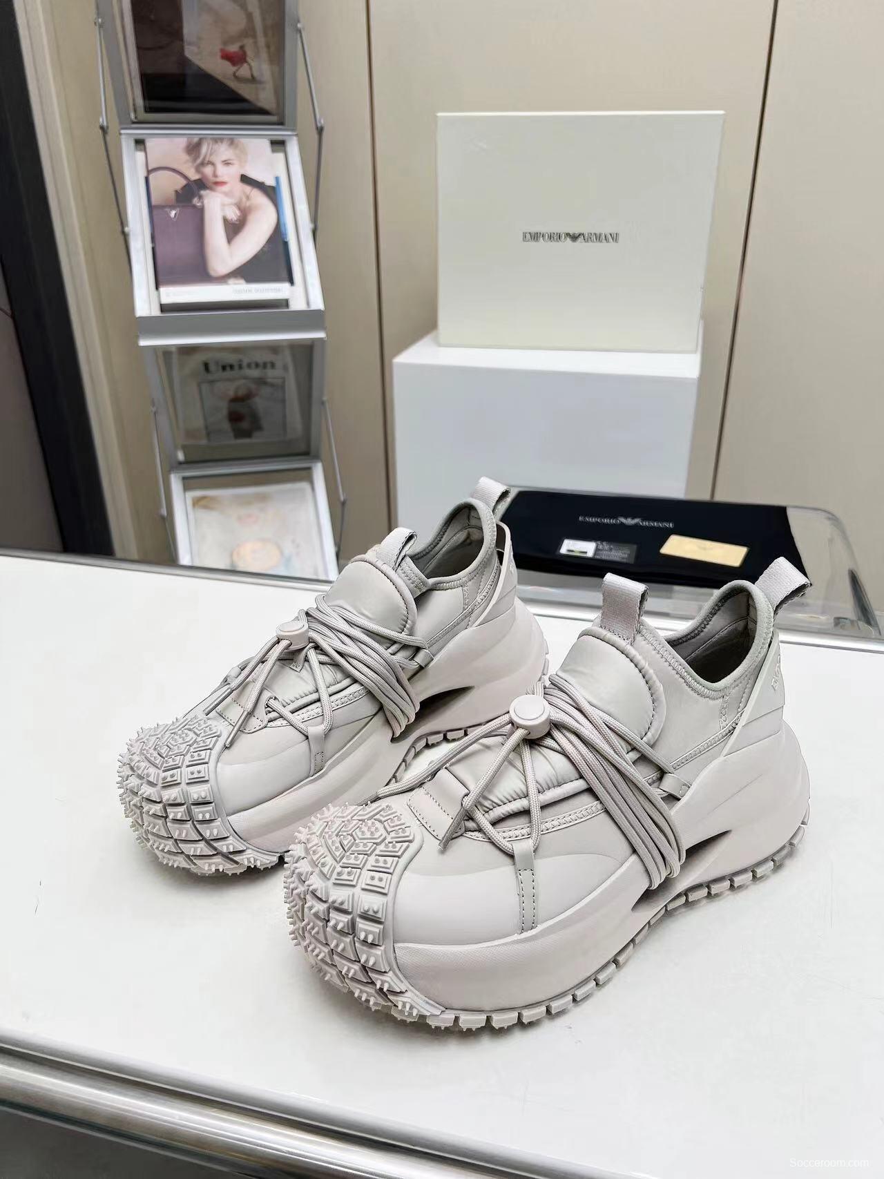 Armani 2025 SS Men's Sneakers with Tire Sole and Drawstring Design - LY00420