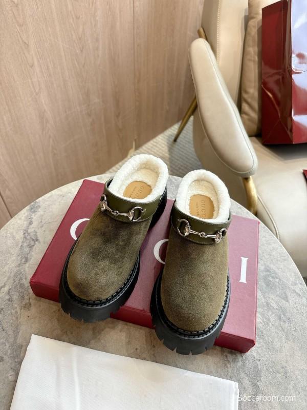 Hermès Teddy Wool H Slippers Flat Sole Fur Slides - LY00260/230