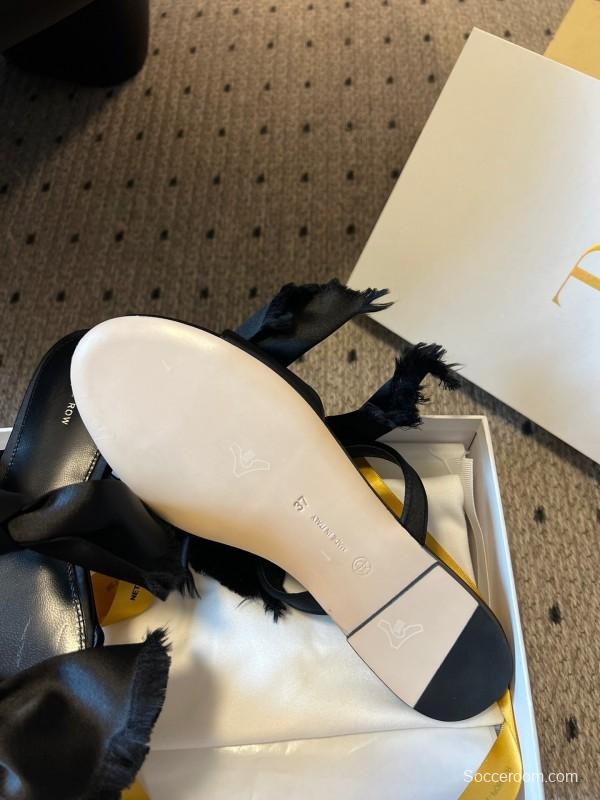 The Row 25ss Hand-Woven Bow Slippers - KFY00280