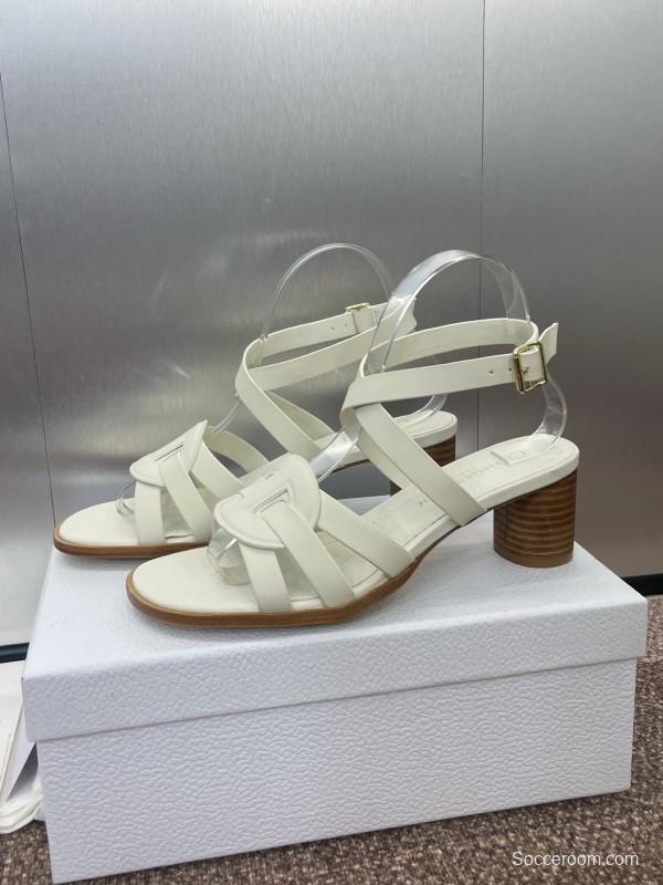 Dior D-Club Jelly Color Hollow Layered Cross Strap Mid Heel Women Shoes - KFY00290