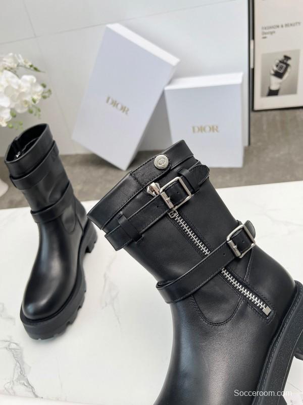 Dior 2025/ss Retro British Style Brogue New Knight Boots - LY00390