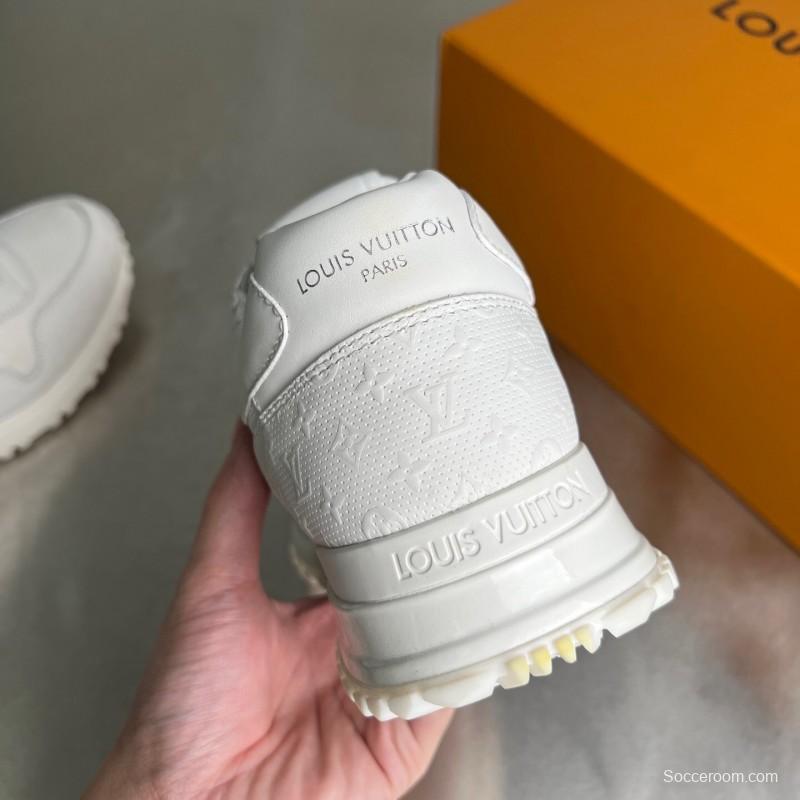 Louis Vuitton Run Away Leather Round Toe Lace-Up Low Top Casual Shoes - YC