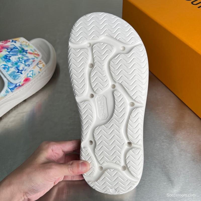 Louis Vuitton Miami Mule Slip-On Sandals with Velcro Strap - YC