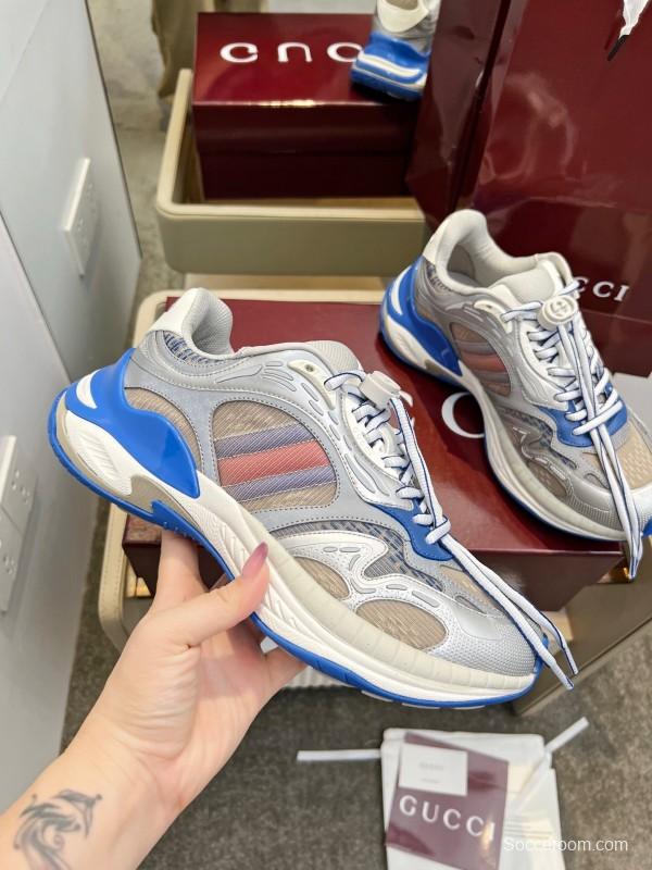 Gucci 2025/SS 2.0 Sneakers with Retro-Futuristic Design and Reflective Stripes - LY00460