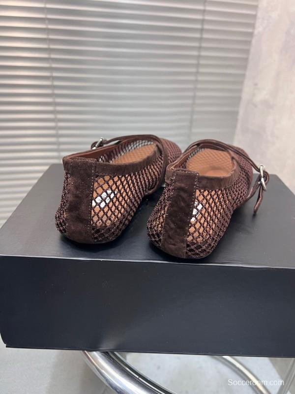 ALAIA 2025/SS New Color Mesh Flat Sandals Single Shoes - KFY00270