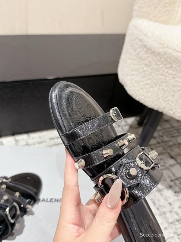 Balenciaga Cagole Metal Studded Sandals Series - KFY00260