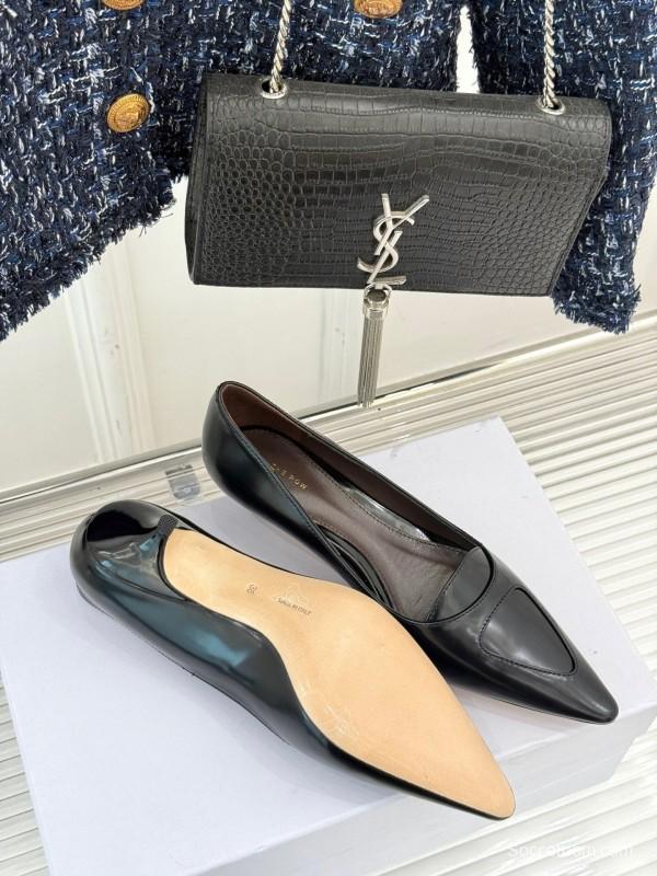 The Row Kitten Heel Pointed Toe High Heels Minimalist Design - KFY00320