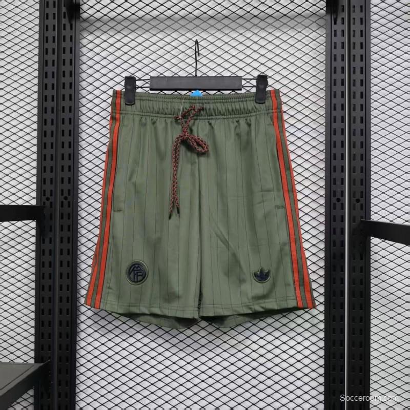 Player Version 25/26 Bayern Munich Olive Green with Orange Side Stripes Shorts