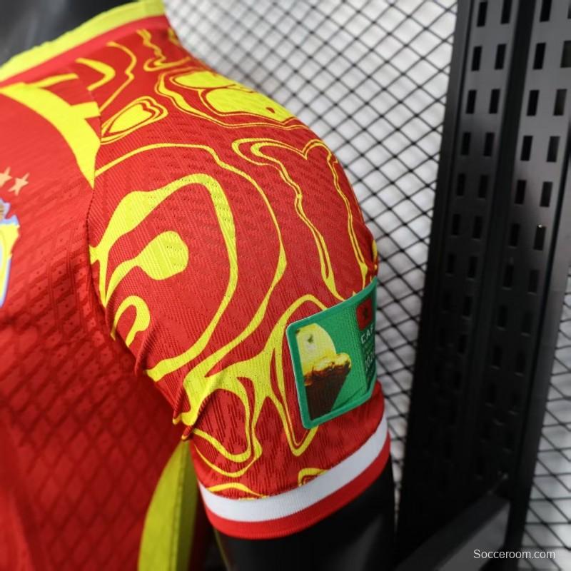 Player Version 2026 DR Congo Away Red Yellow Flame Jersey