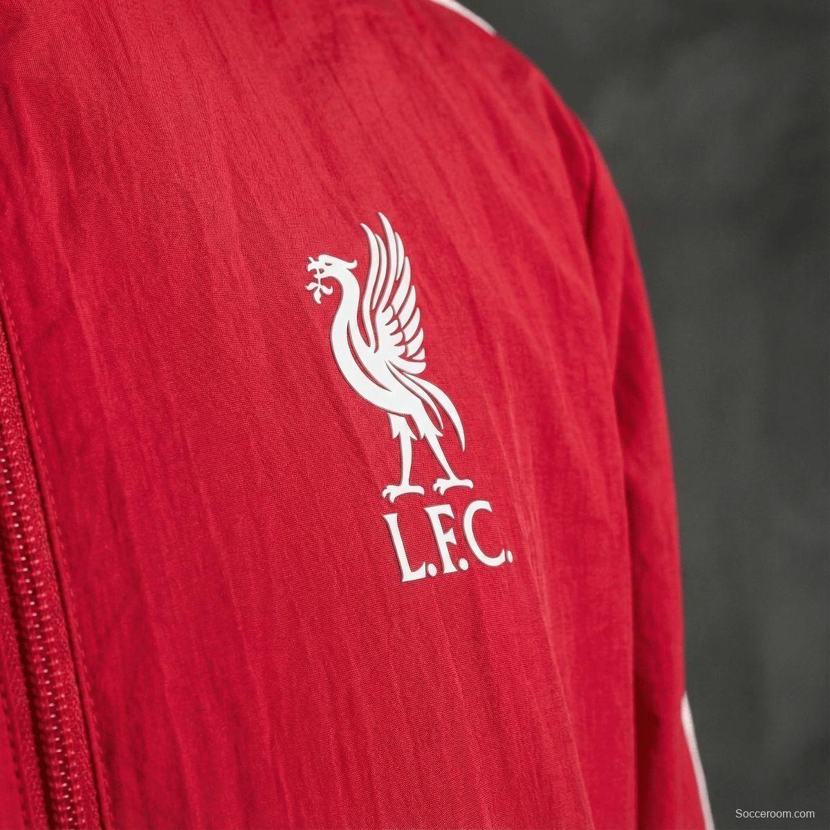 2026 Liverpool Red And White Reversible Full Zipper Jacket