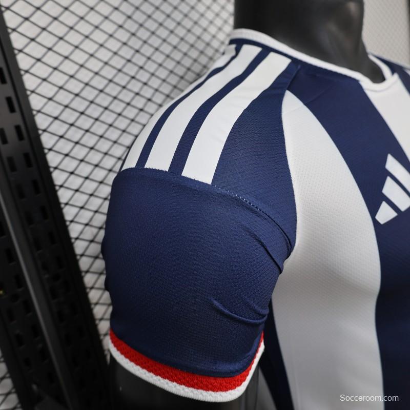 Player Version 2027 Scotland Away White/Navy Vertical Stripes Jersey