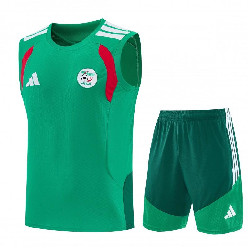 26/27  Algeria Green Sleeveless Training Vest +Shorts Set