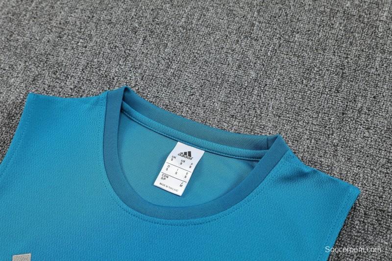 26/27 Arsenal Light Blue & Navy Blue Sleeveless Training Vest + Shorts