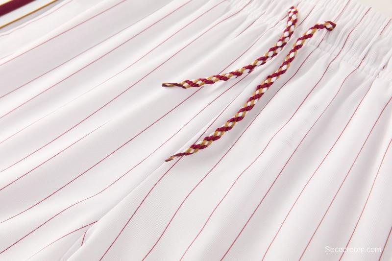 26/27 Arsenal  White Pinstripe Short Sleeve+Soccer Shorts