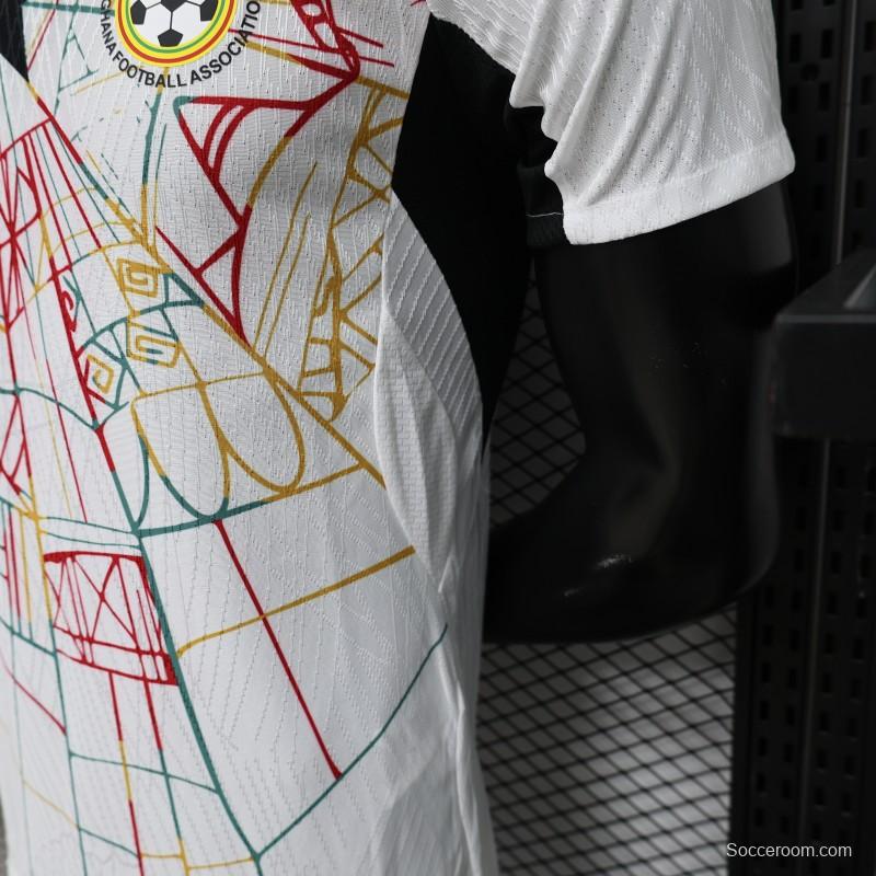 Player Version 2026 Ghana White with Multicolor Pattern Special Edition Jersey