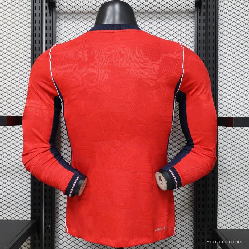Player Version 26/27 England Away Red Long Sleeve Jersey