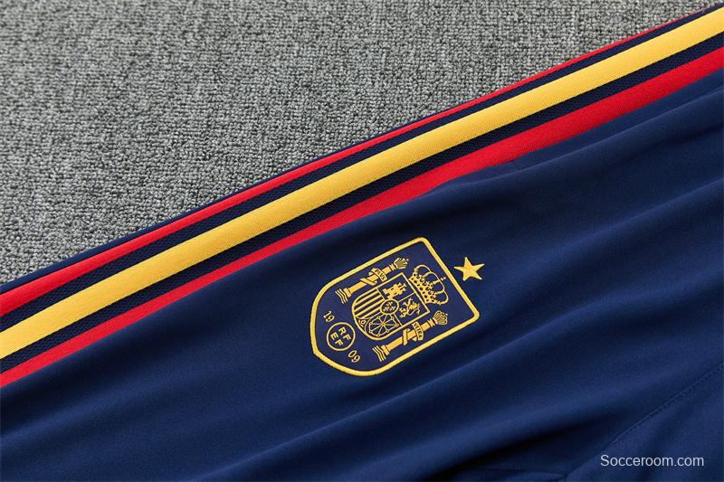 26/27 Spain Home Red Half Zipper Jacket Tracksuit + Long Pants