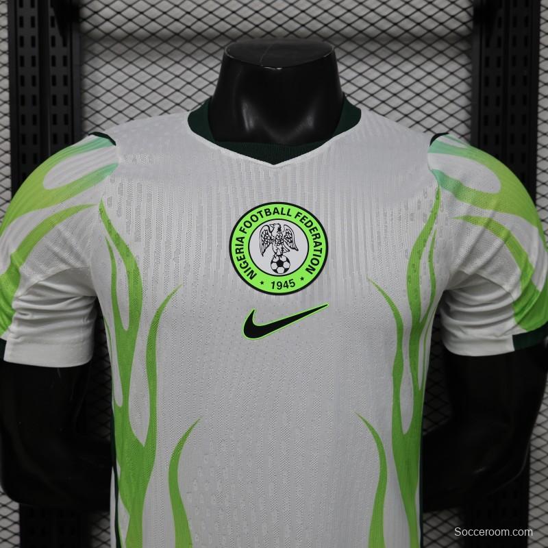 Player Version 2026 Nigeria  White with Green Flame Away Jersey