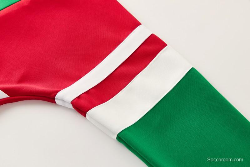 2026/27 Mexico  Green & Red Retro Full Zipper Jacket Tracksuit + Long Pants (Adidas Originals)