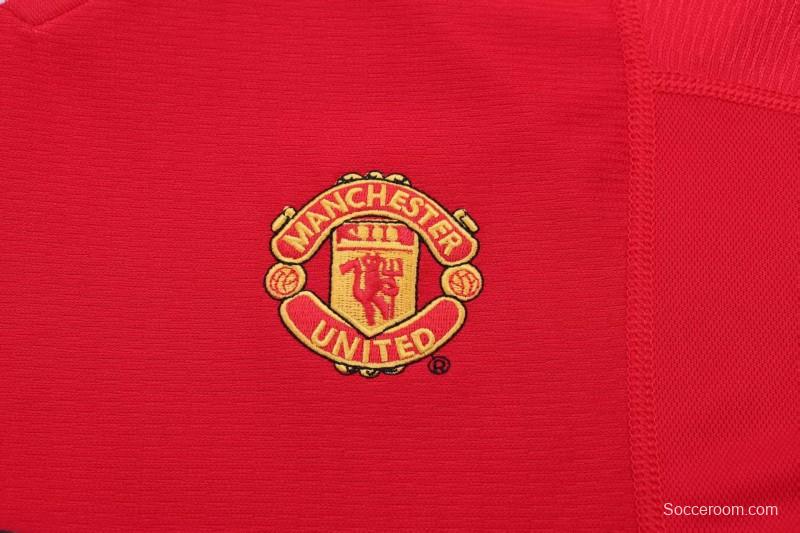 Retro 2000/02 Kids Manchester United Red Home Jersey