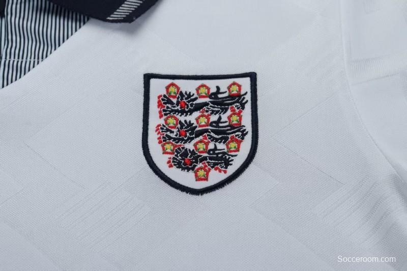 Retro 1990/92 Kids England White Home Jersey