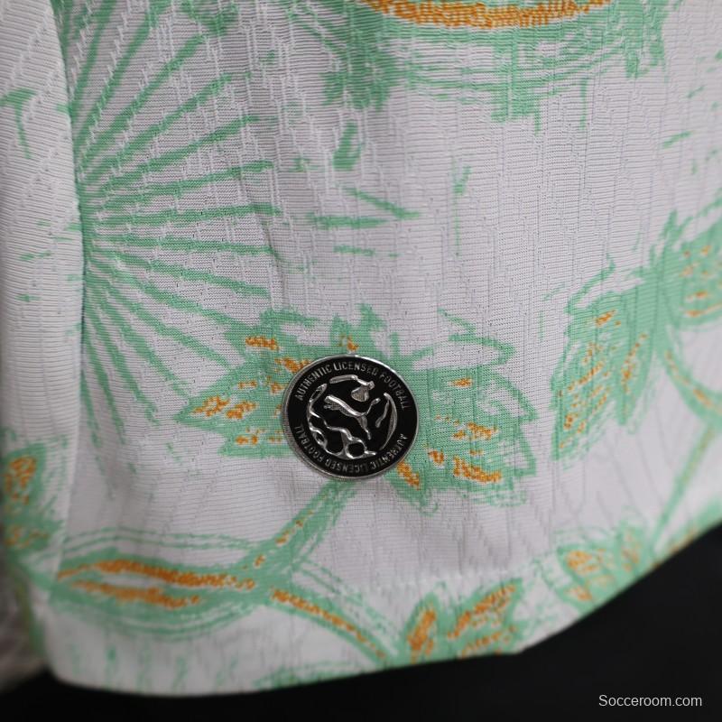 Player Version 2026 Ivory Coast Away White with Tropical Sunflower  Print Jersey