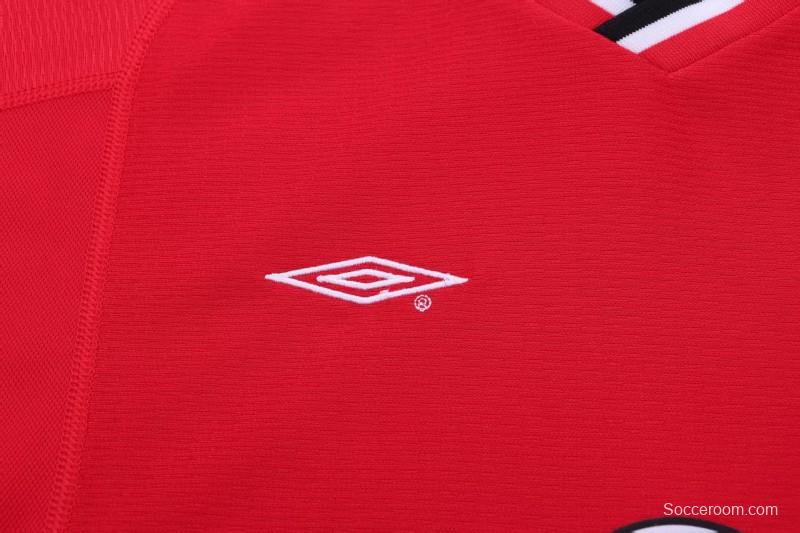 Retro 2000/02 Kids Manchester United Red Home Jersey