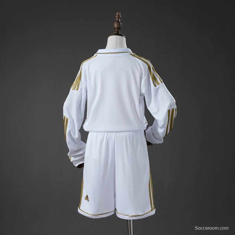 11/12 Kids Real Madrid Home Retro Long-Sleeve Kit Jersey Size 16-28