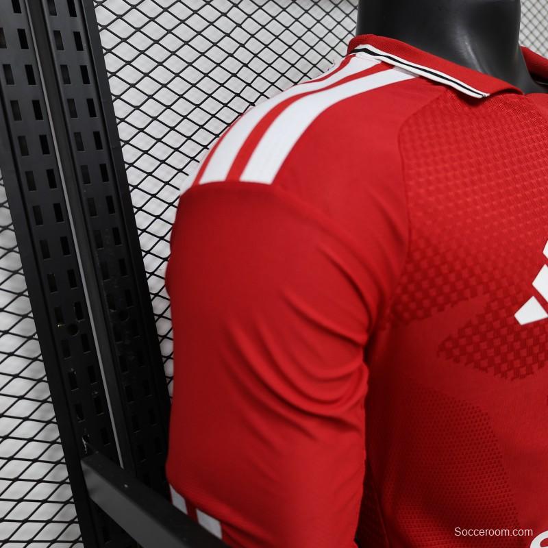 Player Version 26/27 Manchester United Red Polo Collar  Long Sleeve Jersey