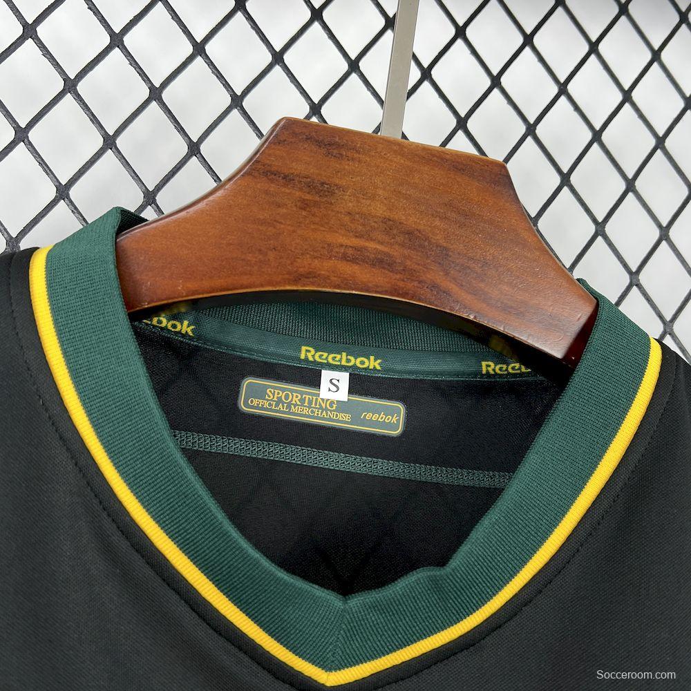 2002/03  Sporting CP Retro Away Black with Yellow Sleeves Jersey