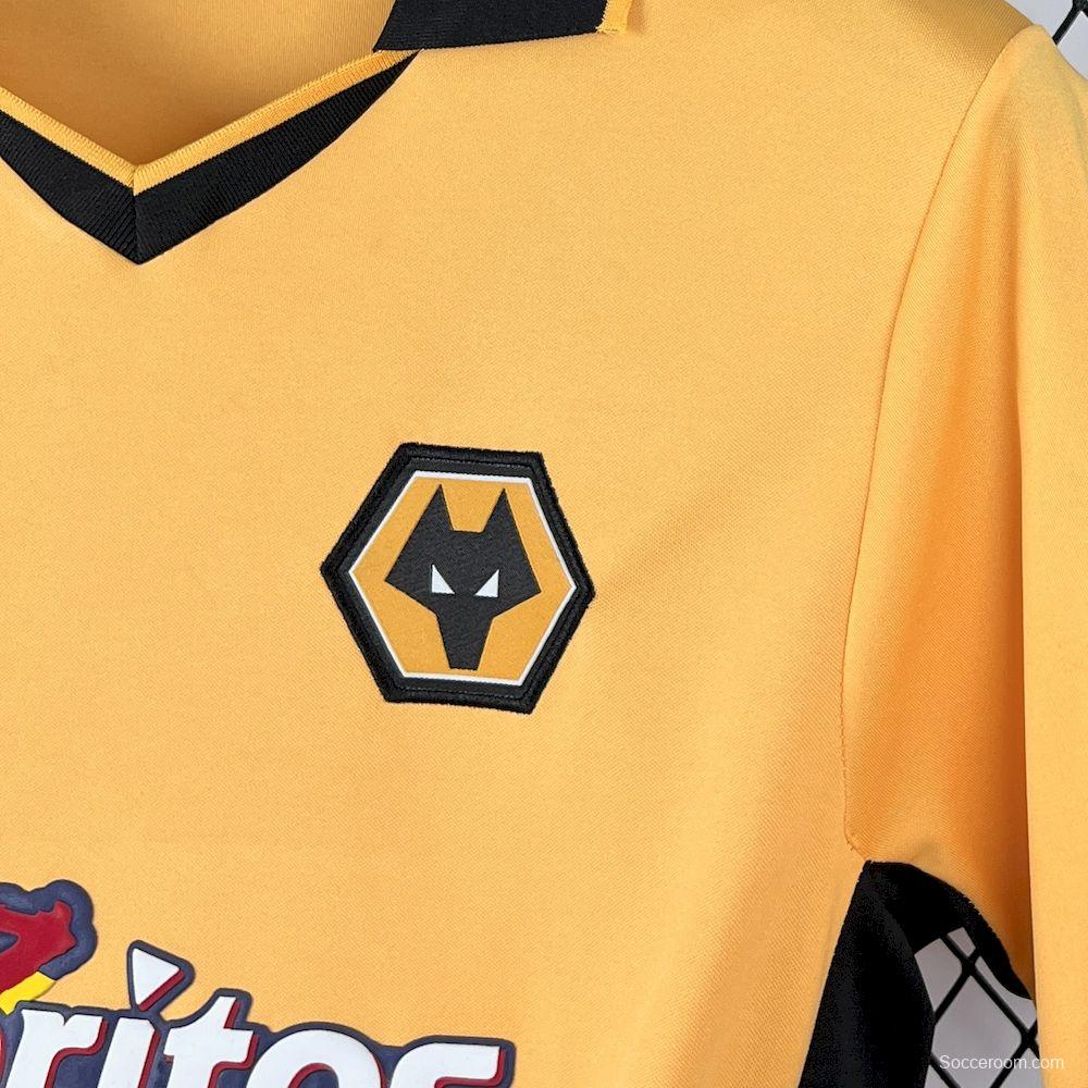 2003/04 Retro Wolverhampton Wanderers Home Gold with Black Trim Jersey