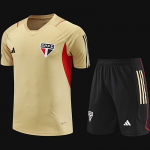 23-24 Sao Paulo Beige Short Sleeve Jersey+Shorts