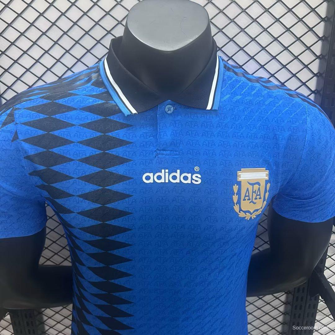 Player Version Retro 1994 Argentina Away Blue Jersey