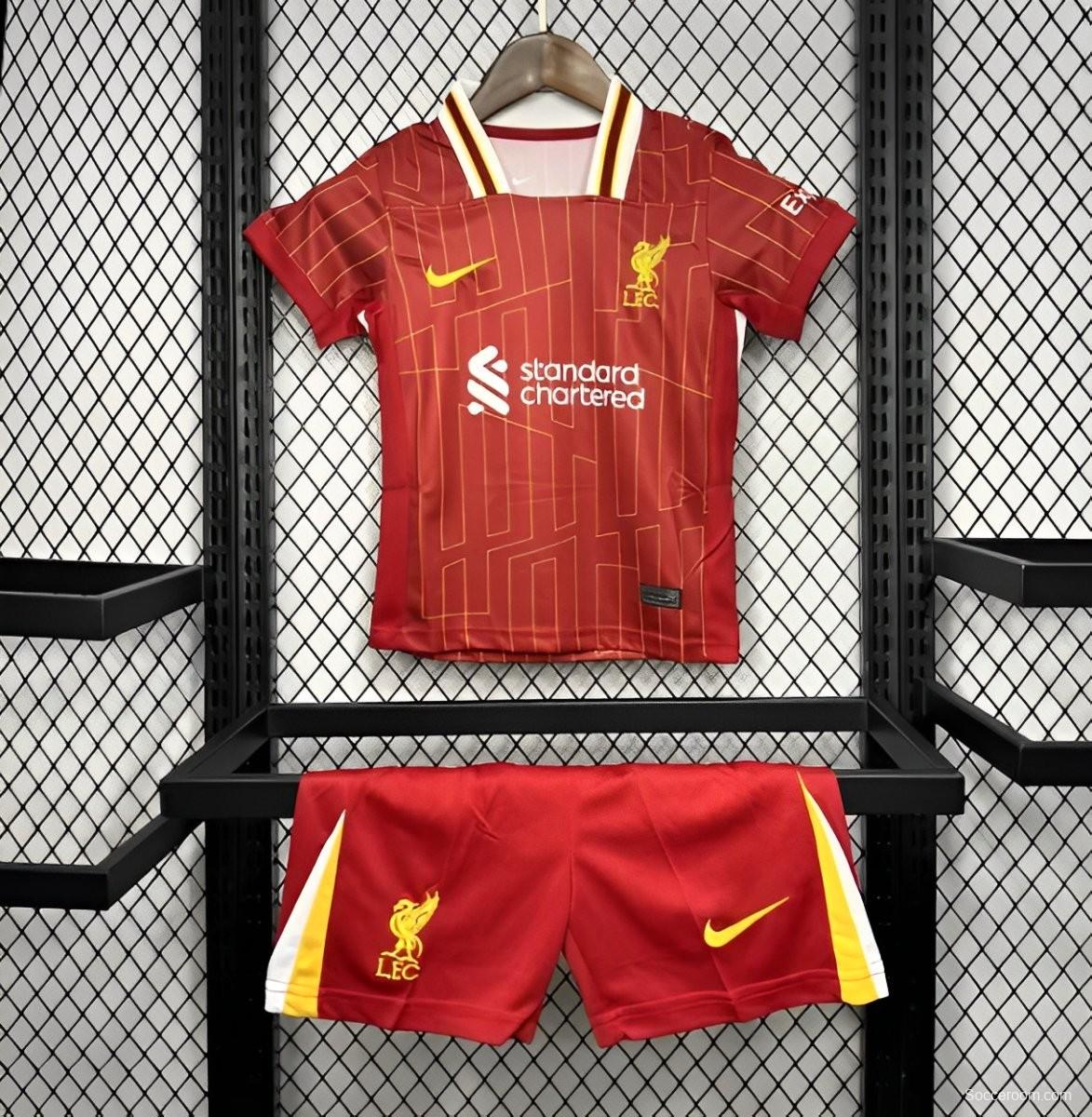 24/25 Kids Liverpool Home Jersey With Champion Printing