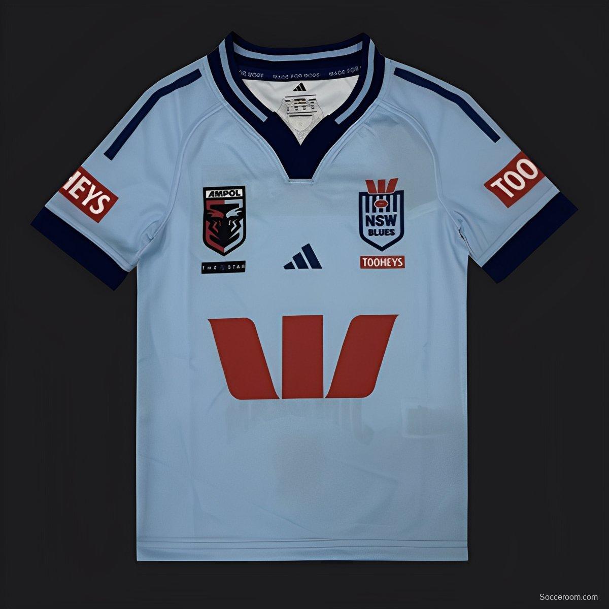 2026 Kids  NSW Blues Sky Blue with Navy Trim Jersey