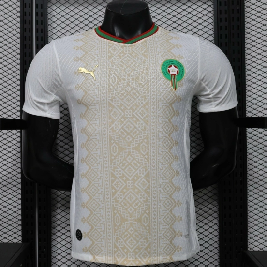 Player Version 26/27  Morocco  Away  White & Gold Amazigh Pattern Jersey