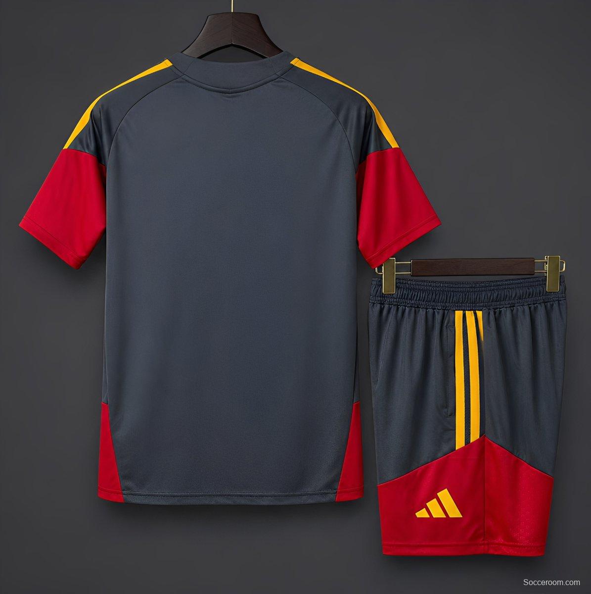 26/27 AS Roma Dark Grey/Red/Yellow Training Jersey+Shorts