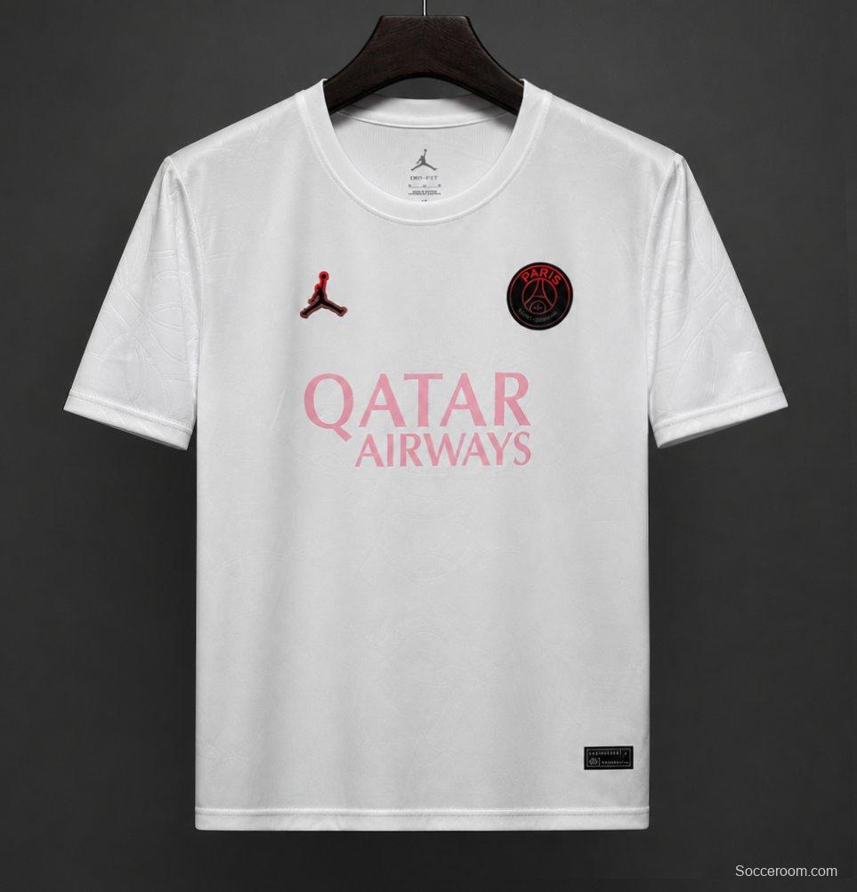 25/26 PSG x Jordan White & Pink Foam Training Jersey