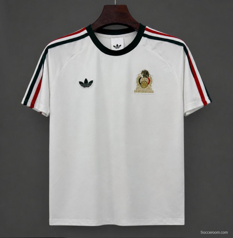 2026 Adidas Originals Mexico Retro White Football Jersey