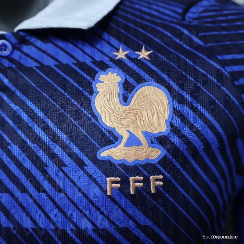 Player Version 2026 France Home Long Sleeve Jersey