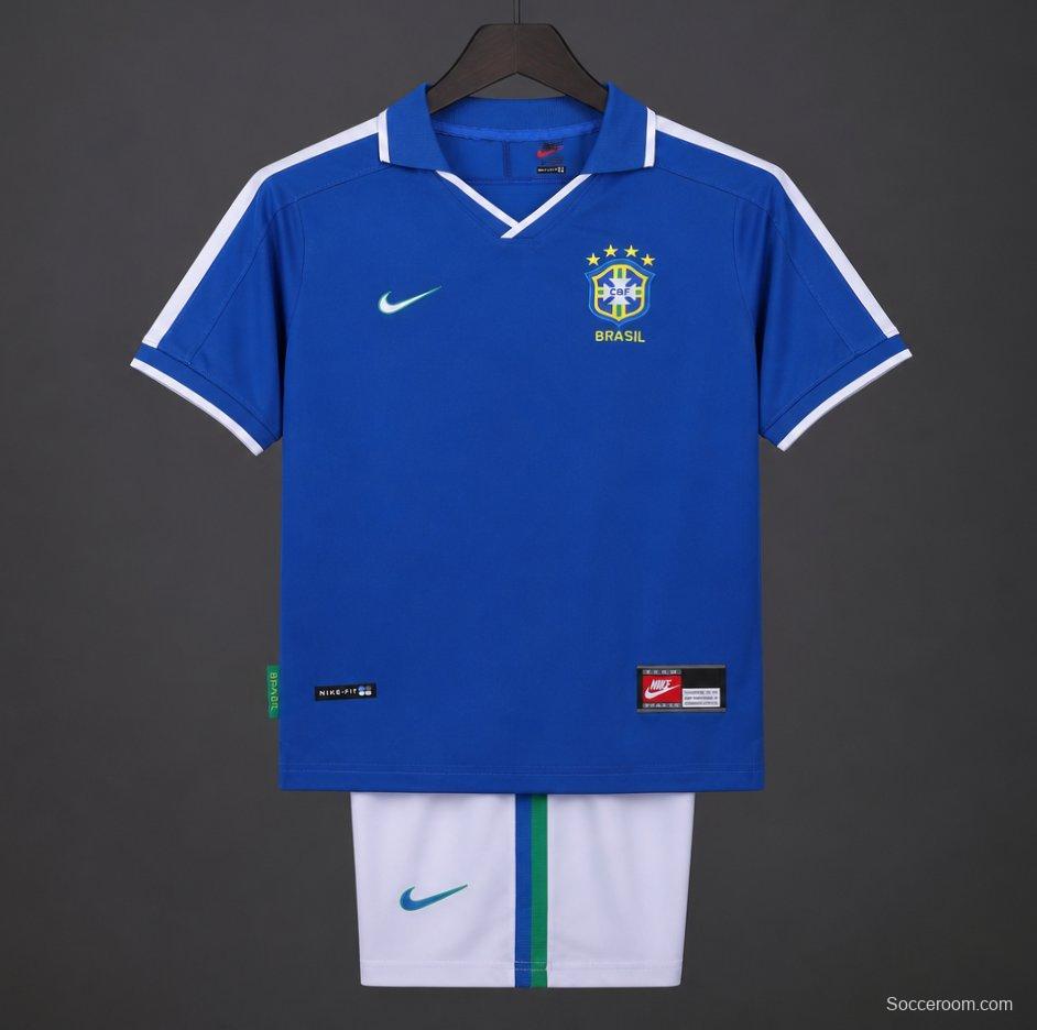 Retro Kids 1997 Brazil Away Jersey