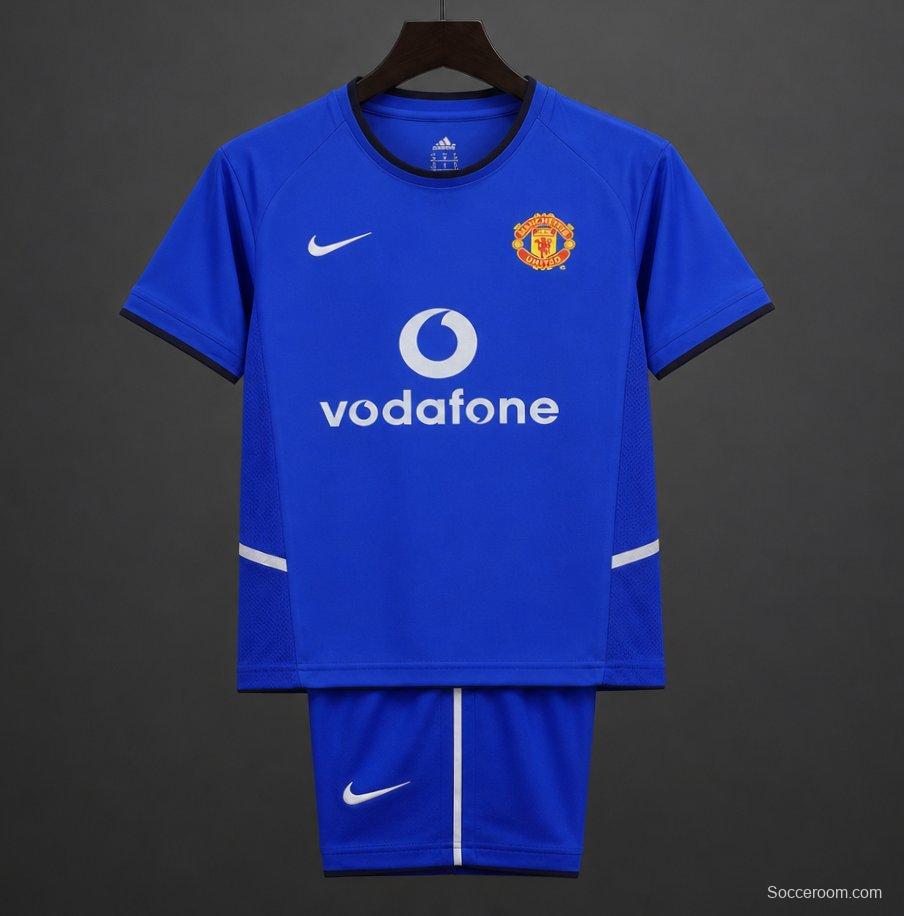 Retro Kids 02/03 Manchester United Blue Third Jersey